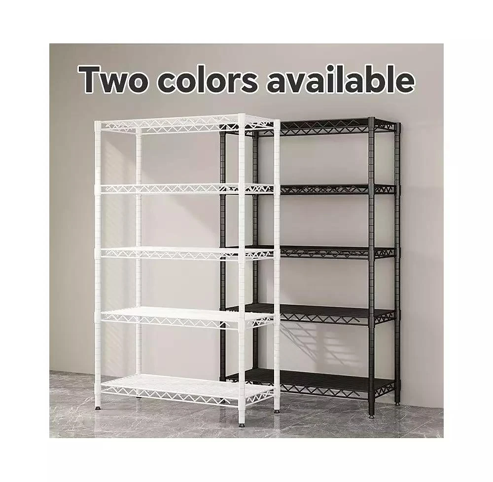 Flynama Wire Shelving Metal Storage Rack Adjustable Shelves, Standing Storage Shelf Units for Laundry Bathroom Kitchen Pantry Closet(White, 42L x 18W x 71H 9