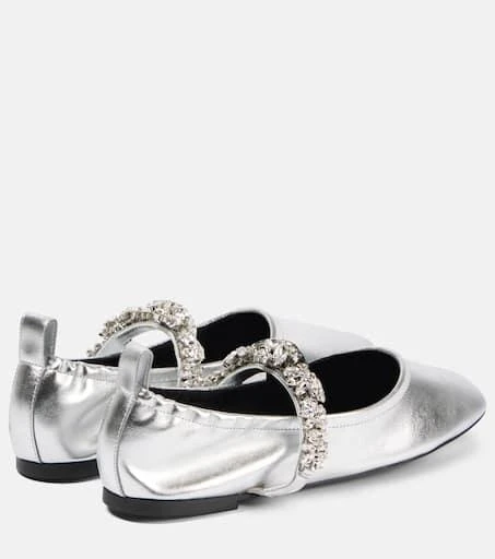 Stella McCartney Elsa metallic faux leather ballet flats 2