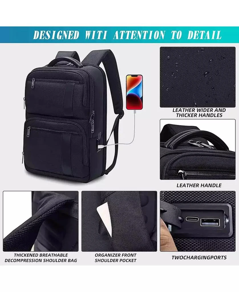 Urbanmax 15.6 Inch Waterproof Laptop Backpack - Lightweight Business/School/Travel Bag for Men & Women 3