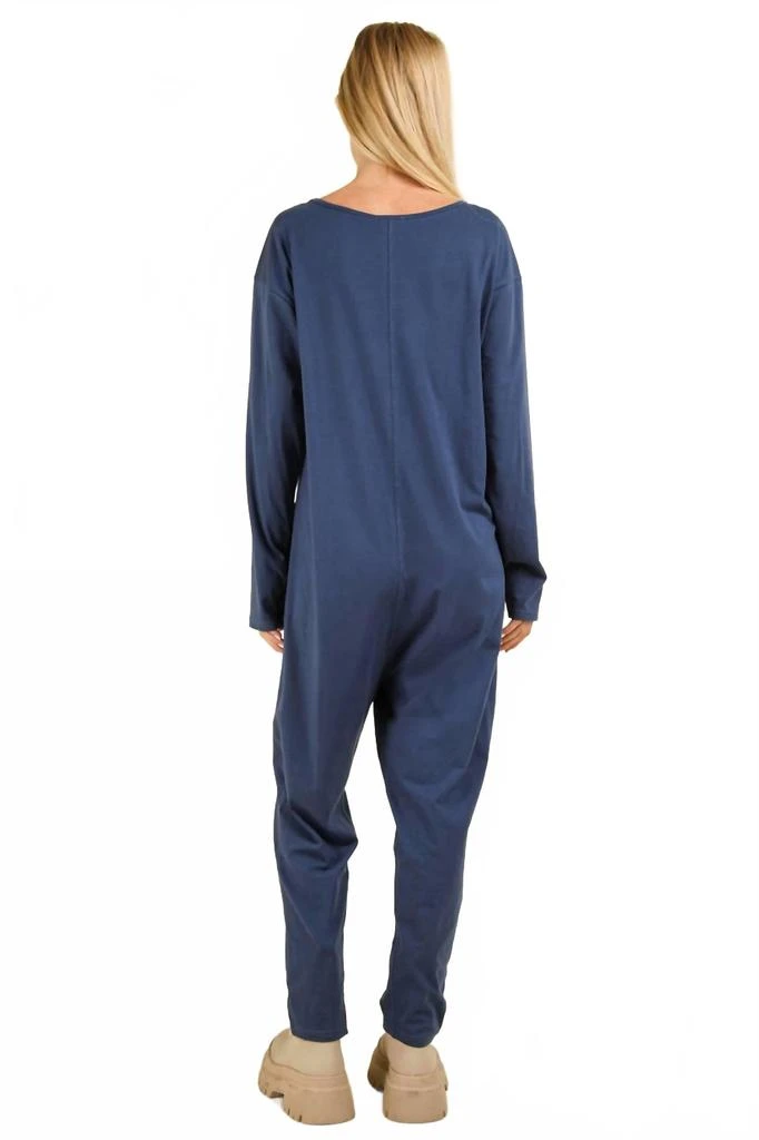 New In Solid Knit Baggy Jumpsuit In Blue 5