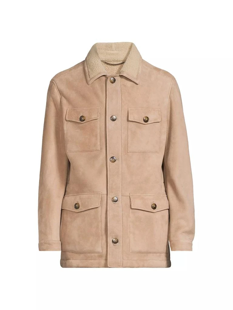 Canali Suede &amp; Shearling Field Jacket 1