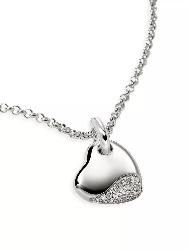 John Hardy Pebble Sterling Silver & 0.15 TCW Diamond Heart Pendant Necklace 6