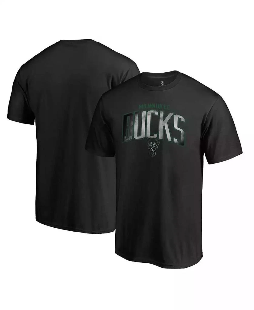 Fanatics Men's Black Milwaukee Bucks Arch Smoke T-shirt 2