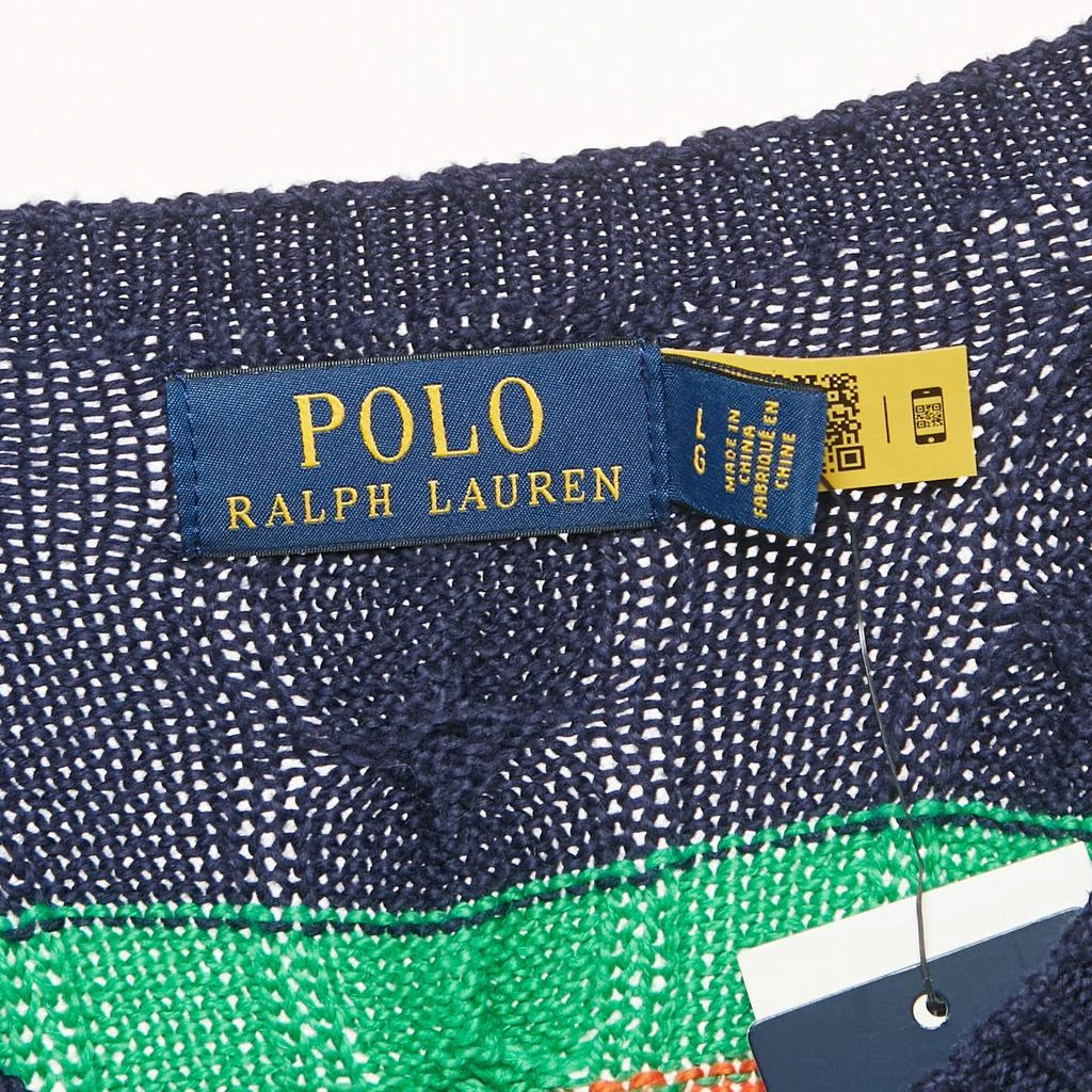 Ralph Lauren Polo Ralph Lauren Blue Striped Cable Knit Sweater L 4