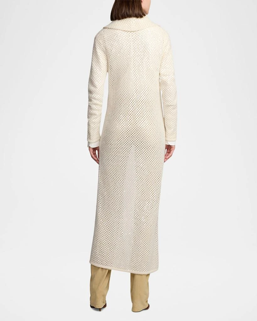 Ralph Lauren Embellished Cashmere Mesh Long Cardigan 4