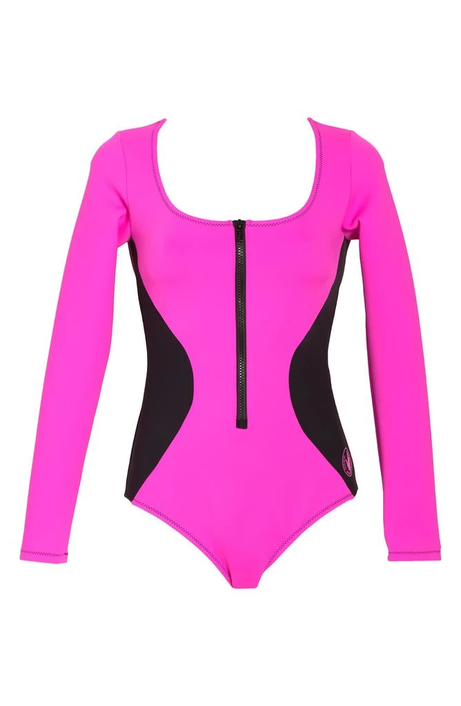 Good American You Got it Long Sleeve One-Piece Rashguard Swimsuit 3