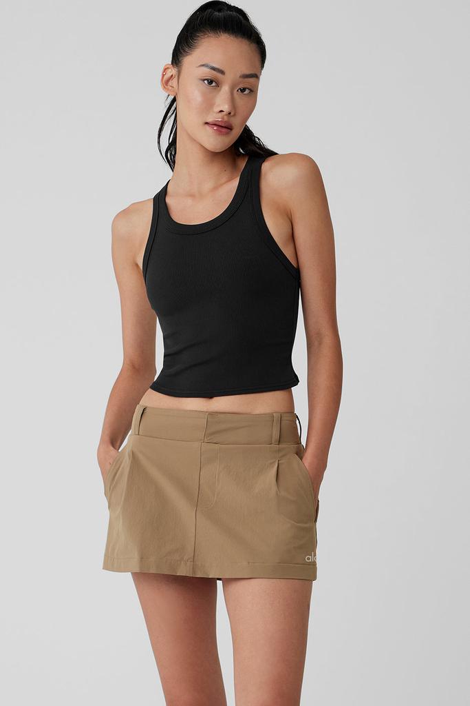 Alo Goddess Ribbed Go-To Tank - Black