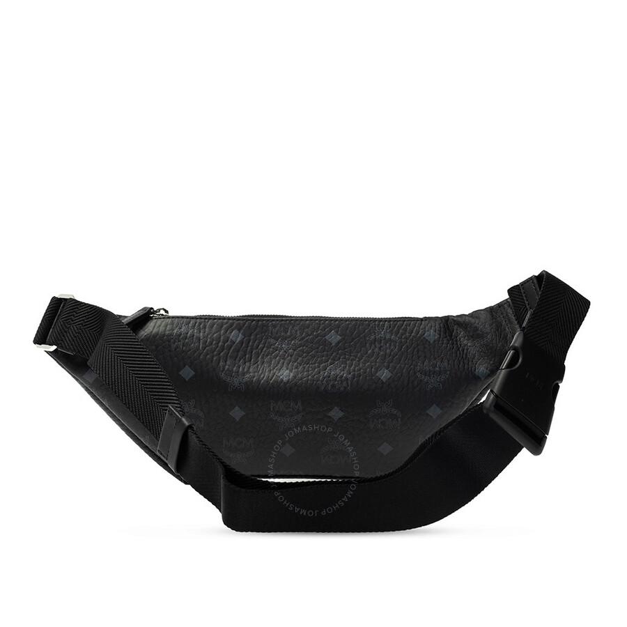 MCM Black Visetos Medium Fursten Belt Bag