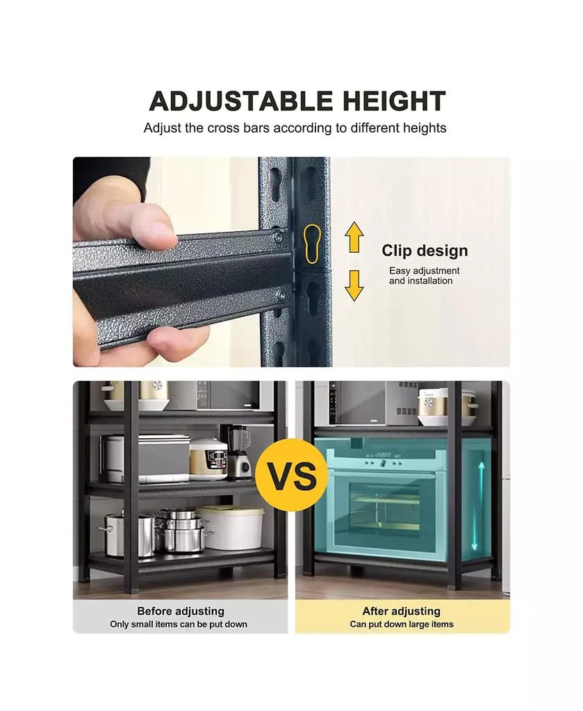 Flynama Storage Shelves 5 Tier Heavy Duty Metal Shelving Unit Adjustable Shelving Units and Storage Rack Kitchen Garage Shelf H78 W47.2 D18 9