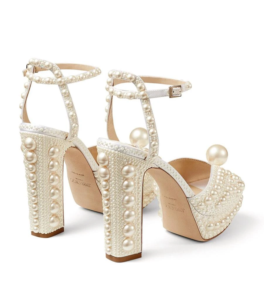 Jimmy Choo Sacaria 120 Pearl-Embellished Satin Platform Sandals 4
