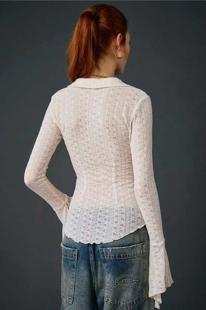 Kimchi Blue Kimchi Blue Abigail Sheer Lace Button Front Flyaway Top 3