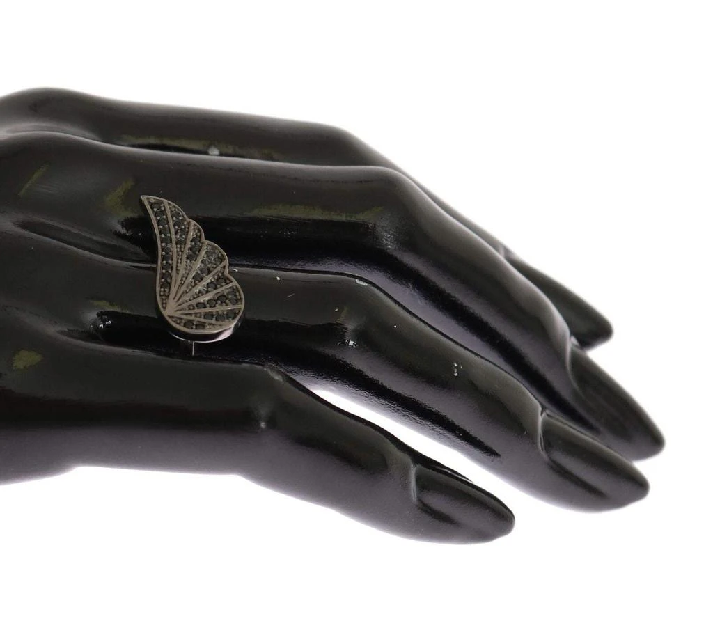 Nialaya Nialaya Silver Womens Black CZ Rhodium 925 Ring 4