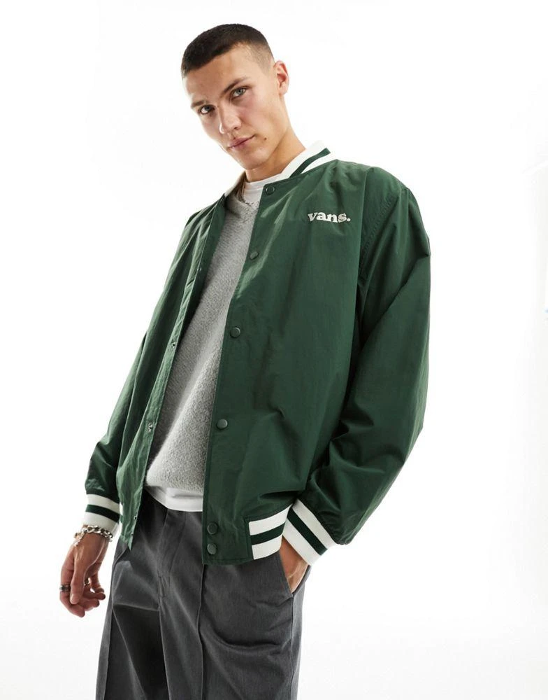 Vans Vans moore varsity bomber jacket in green 4