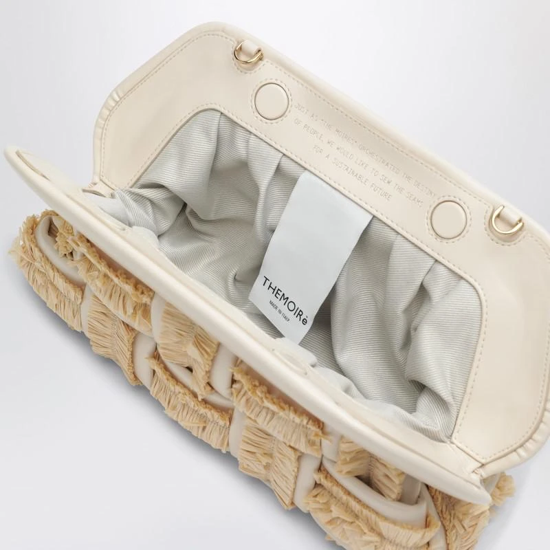 THEMOIRè Tia clutch in butter color with raffia inserts 5