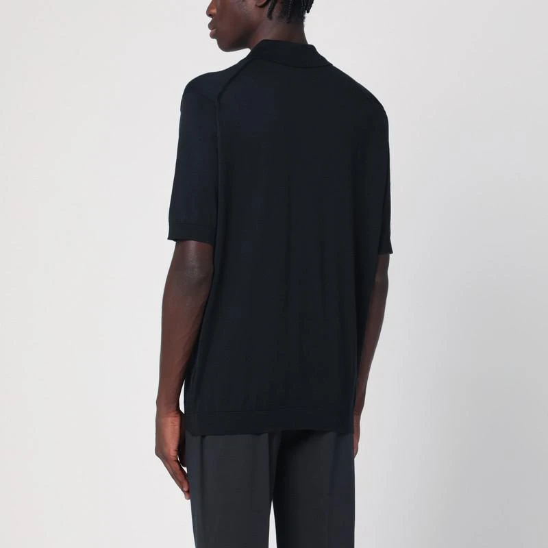 John Smedley Black Isis polo in cotton 3