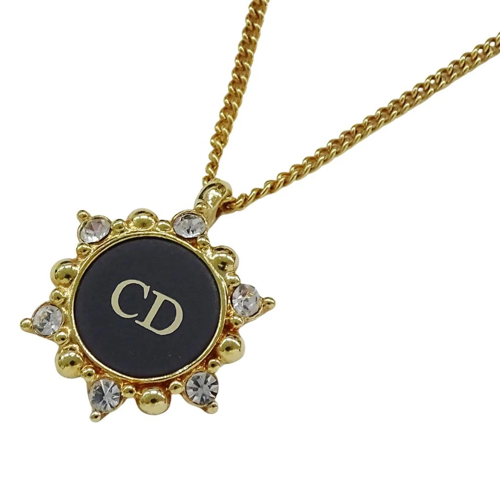 Dior gold gold Plating Rhinestone Necklace (Pre-Owned)