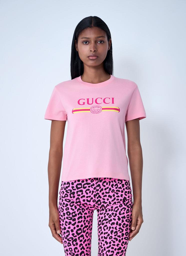 Tシャツ・カットソー GUCCI SS25 Pink crepe blouse (808280ZHS04 5797) Gucci Gucci T-shirt - T-Shirts - BeyondStyle
