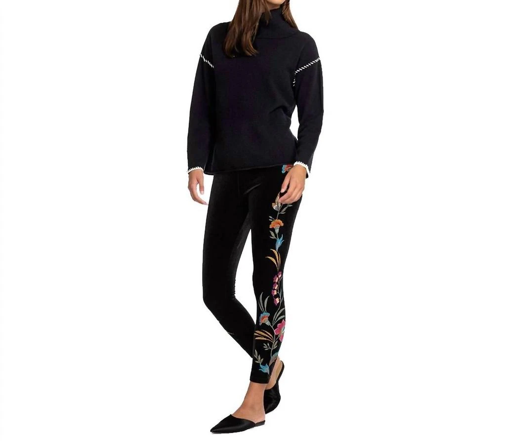 Johnny Was Johnny Was - Sidonia Velvet Floral Embroidery Pant 1