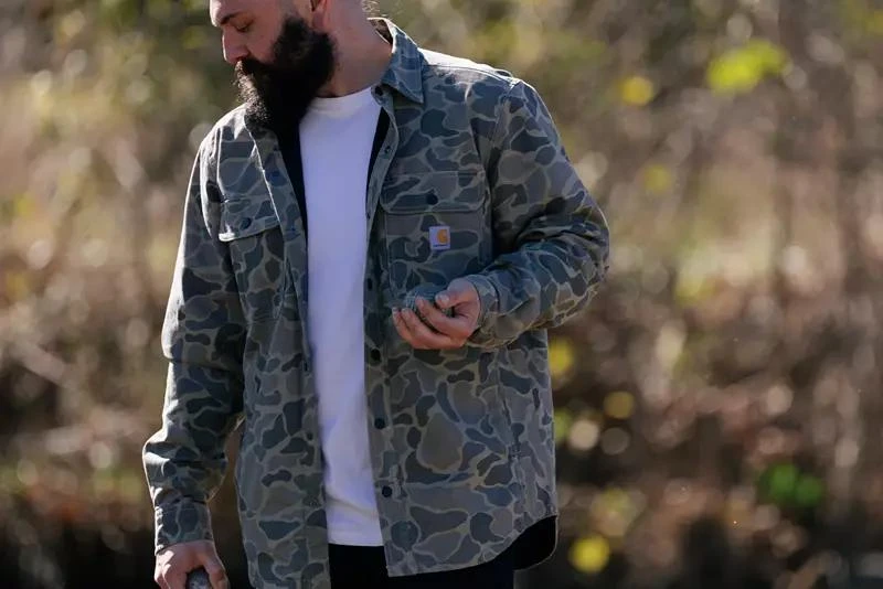 Carhartt Carhartt Men's Canvas Fleece Lined Shirt Jacket 14