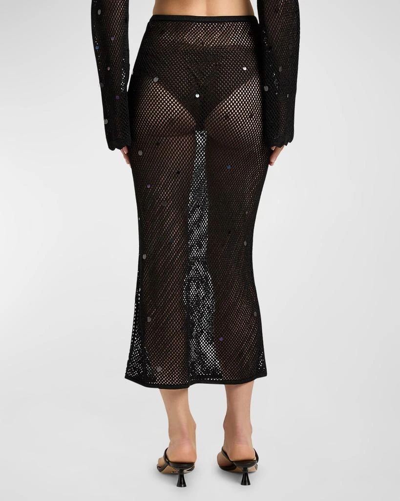Cinq a Sept Briar Embellished Mesh Midi Skirt 5