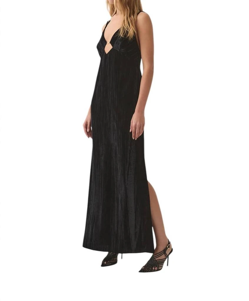 Aje Moonbow Velvet Maxi Dress In Black 2