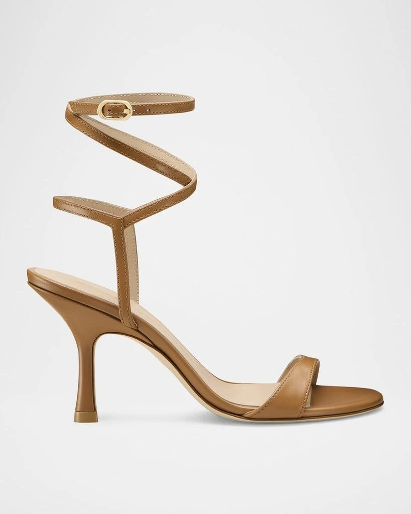Stuart Weitzman Nudist Leather Ankle-Wrap Sandals 1