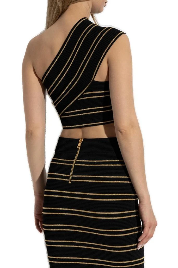 Balmain Balmain Striped One-Shoulder Top 3