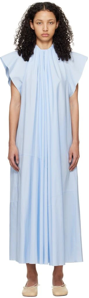MM6 Blue Gathered Maxi Dress 1