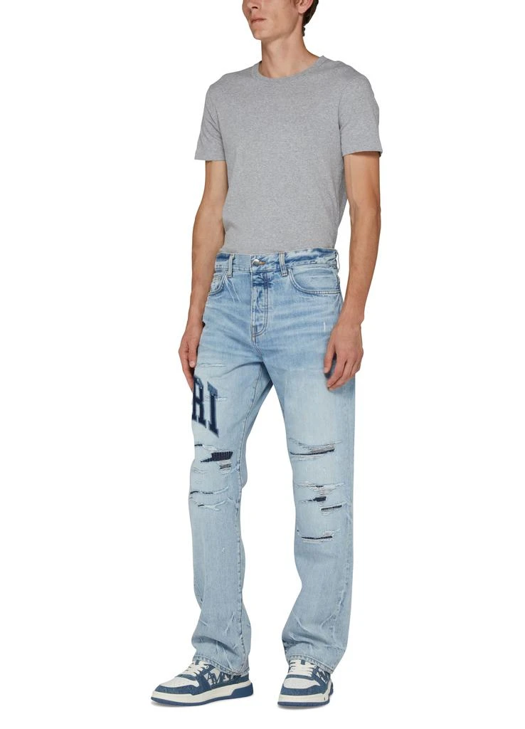 AMIRI Varsity logo repair straight jeans 6