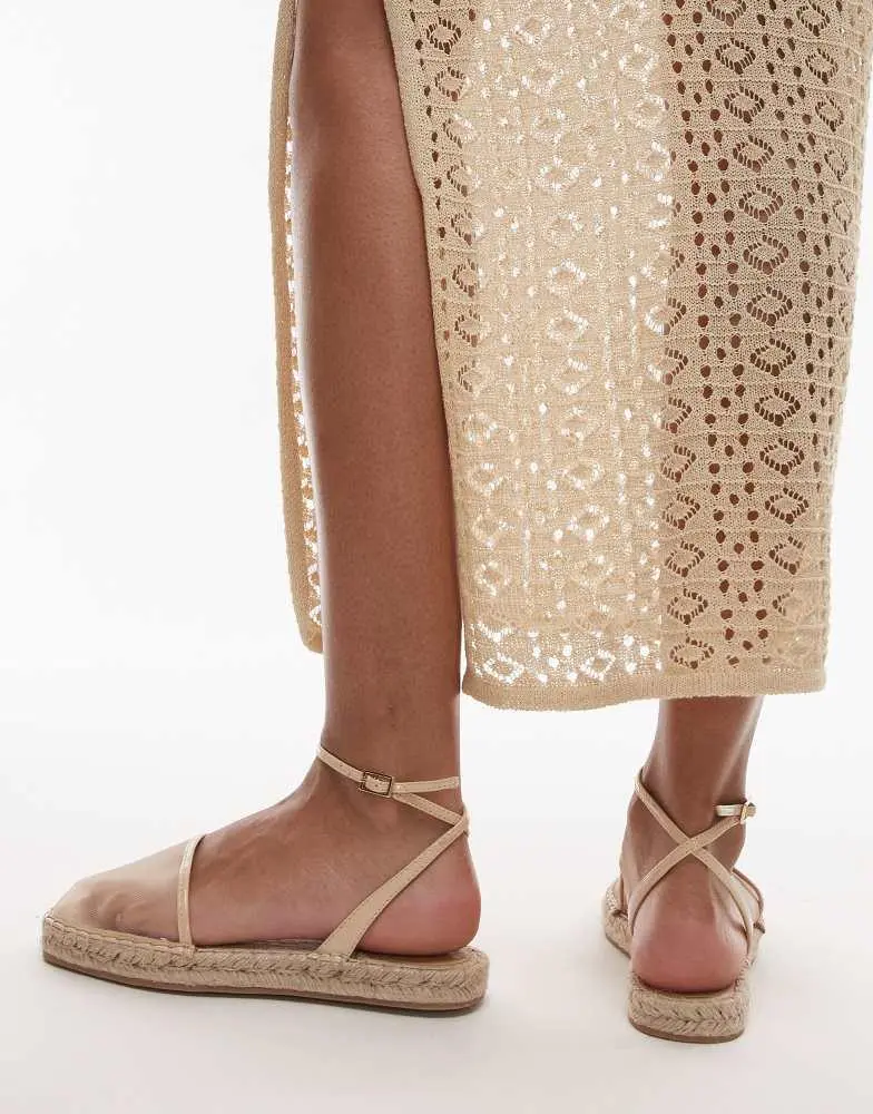 Topshop Topshop Hailey two part espadrille in off white