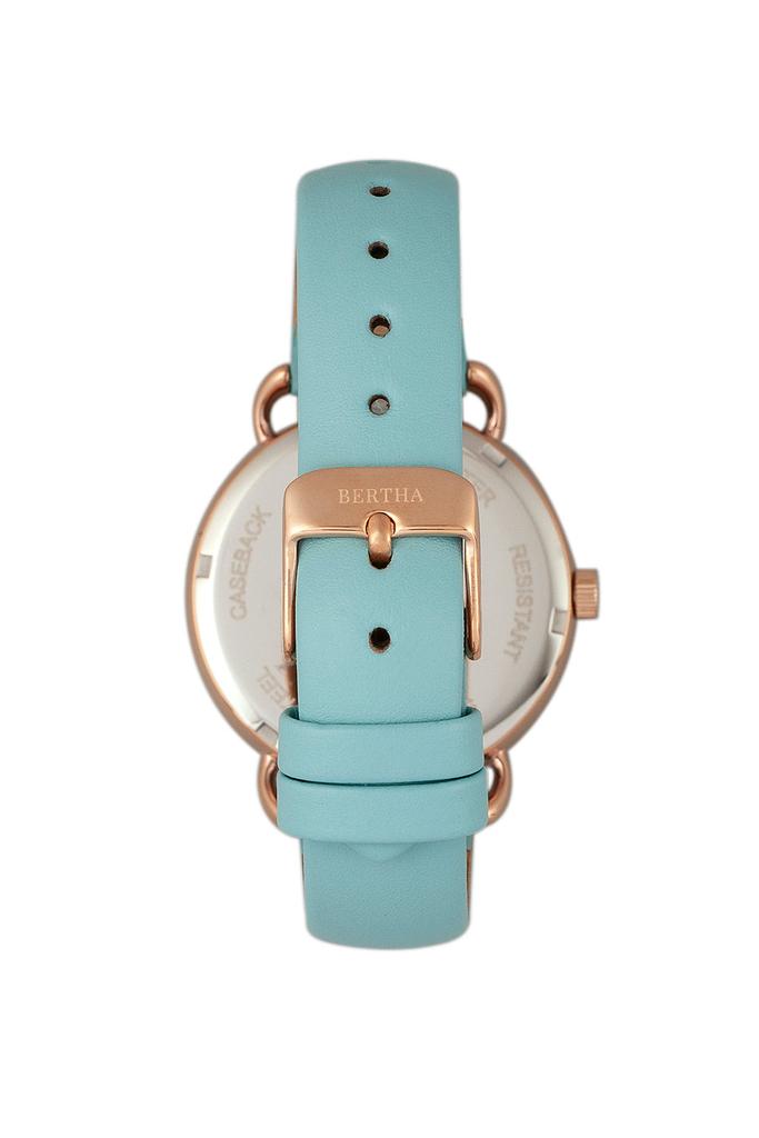 BERTHA Gwen Leather-Band Watch with Day & Date