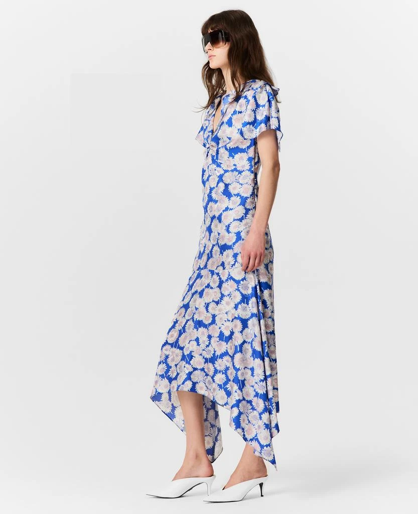 blue and white dresses for women Wedtrend Women White and Blue Flower Bridesmaid Dress A-Line Spaghetti  Straps Hollow Out Print Wedding Party Dress – WEDTREND