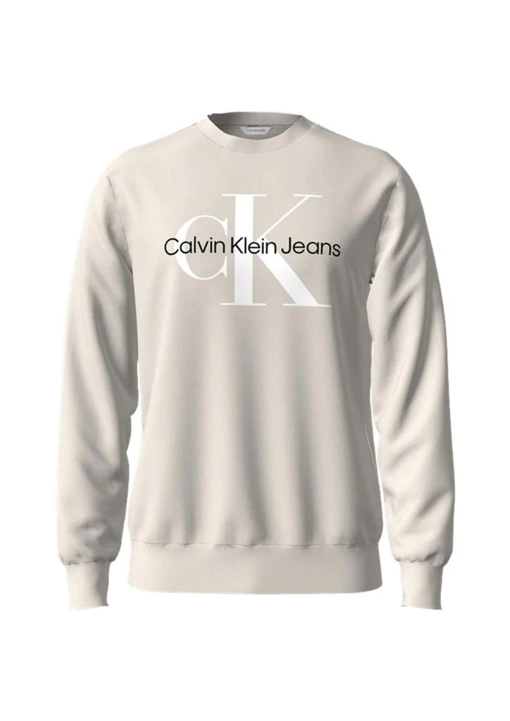 Calvin Klein Men's Monogram Crew Neck Sweatshirt In Moonbeam
