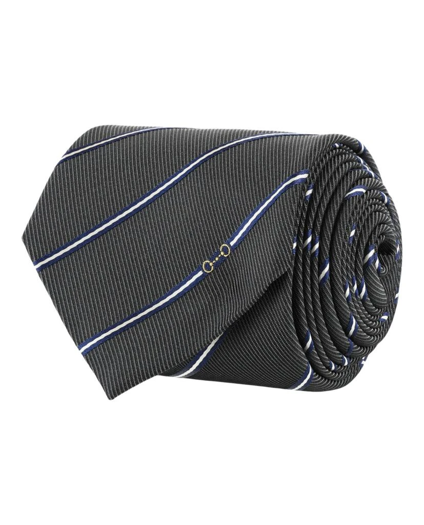 Gucci Striped Horsebit Silk Jacquard Tie