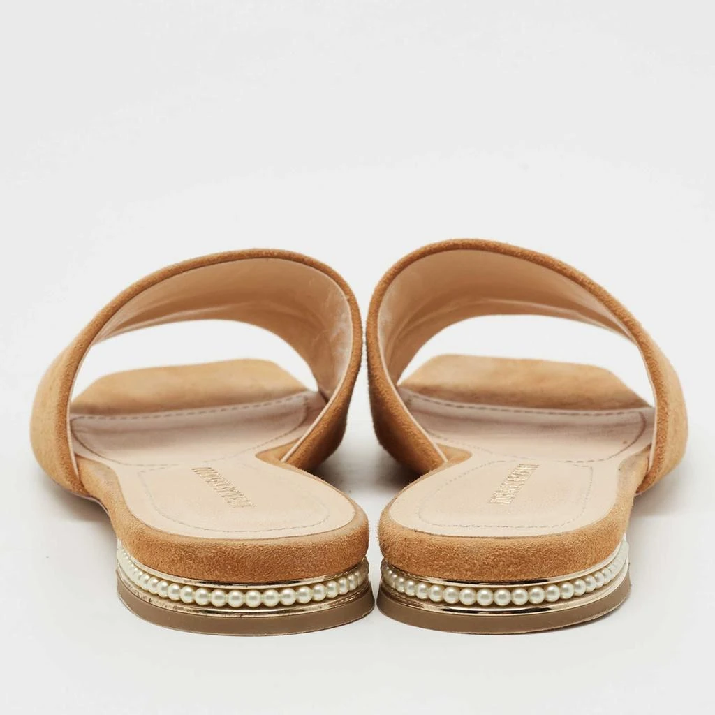 Nicholas Kirkwood Nicholas Kirkwood Tan Suede Pearl Embellished Flat Slides Size 36 5