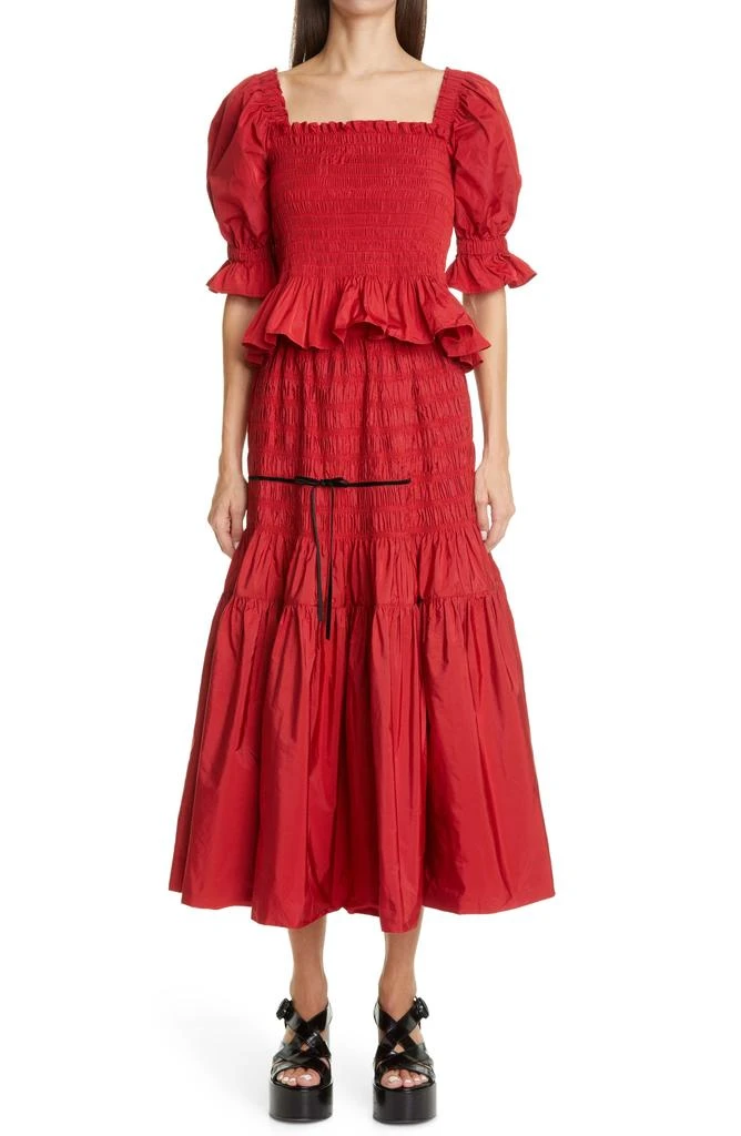 Molly Goddard Mackenzie Shirred Taffeta Top 7