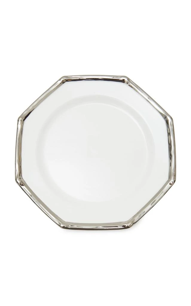 Este Ceramiche for Moda Domus Este Ceramiche for Moda Domus - Set-Of-Four Bamboo-Trimmed Ceramic Dinner Plates - Silver - Moda Operandi