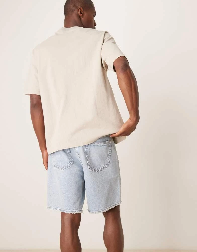 Abercrombie & Fitch Abercrombie & Fitch loose denim shorts in light wash blue 4