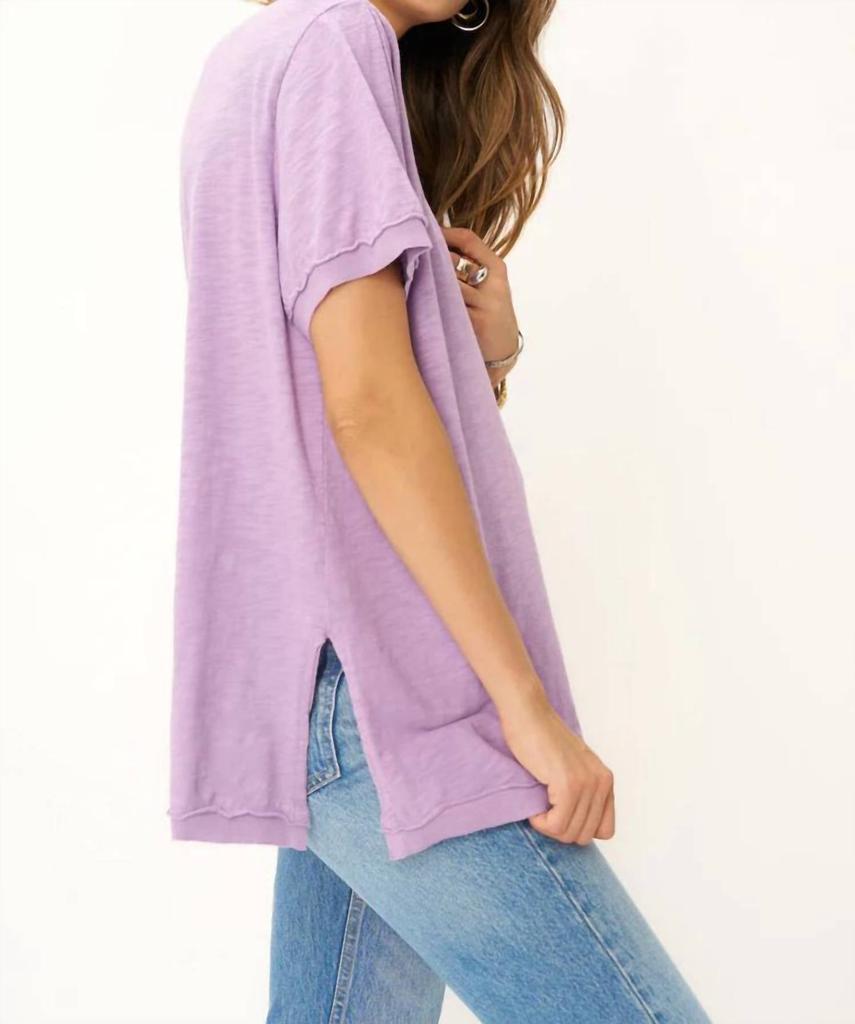 Project Social T Knockout V-Neck Tee In Blooming Lilac