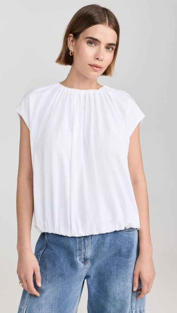 Tibi Shirred Neck Circular Tee 1