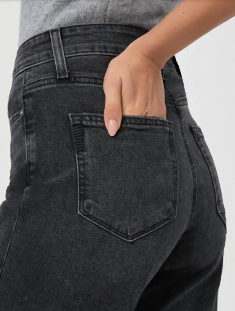 Paige Anessa 31" Wide Leg Jean In Viper Black Distressed 4