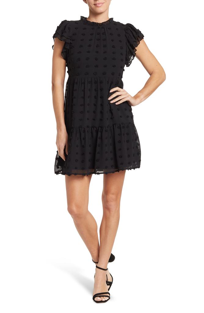 Love by Design Kelsey Chiffon Mini Swiss Dot Dress