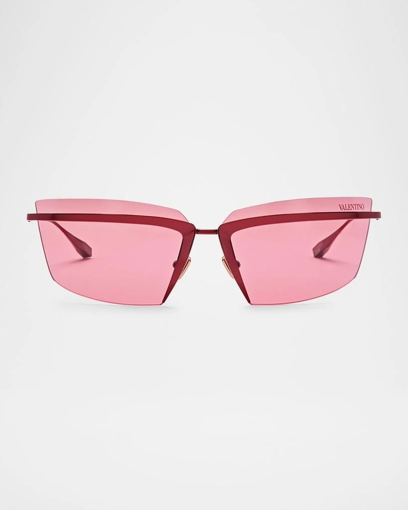 100% AUTHENTIC Valentino Garavani Rimless Pink Lens Sunglasses Signature codes, seen from a new perspective. A balance of  main image 3