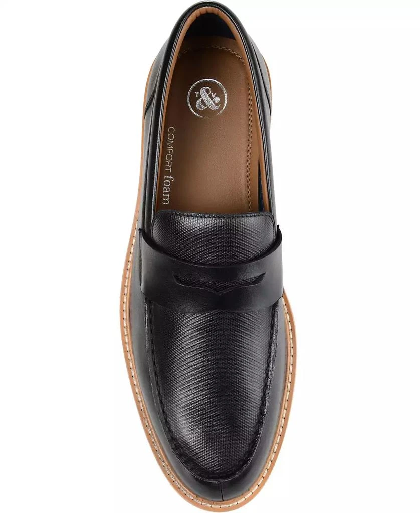 Thomas & Vine Men's Watkins Wide Width Embossed Penny Loafer Shoe 4