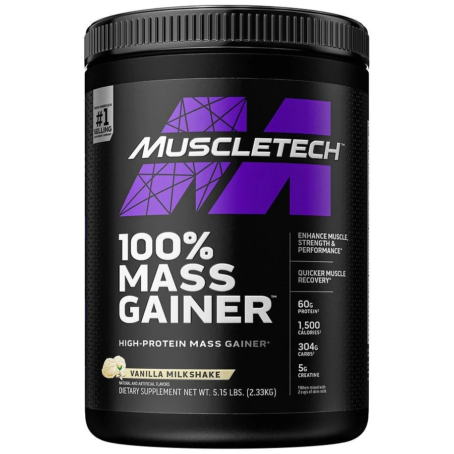 Muscle Tech 100% Mass Gainer, Milkshake Vanilla 1