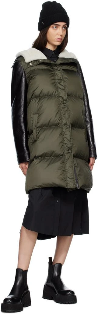 Yves Salomon Khaki Quilted Down Jacket 4