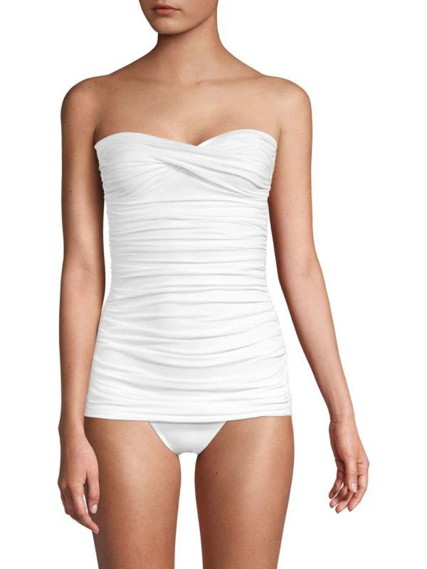 Norma Kamali Walter Mio One-Piece Strapless Ruched Swimsuit 1