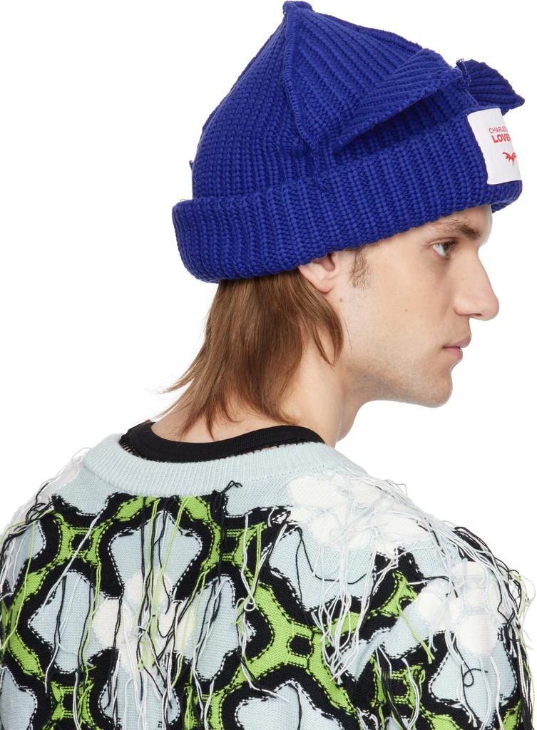 Charles Jeffrey Loverboy Blue Chunky Ears Beanie 3