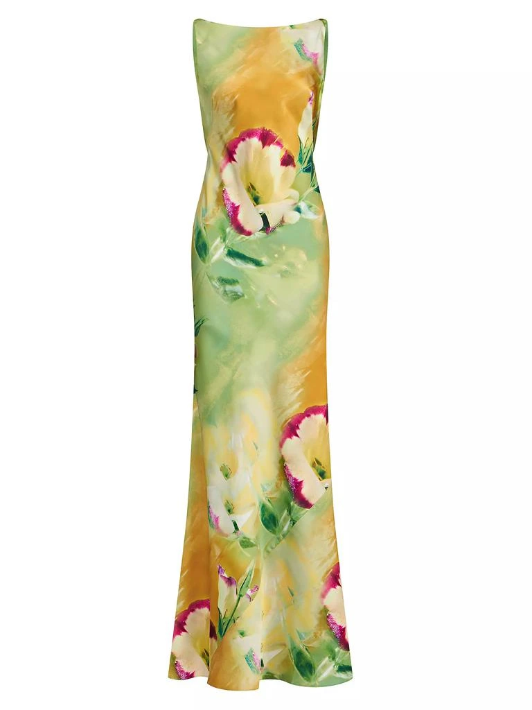 Kay Unger Pippa Floral Satin Gown 1