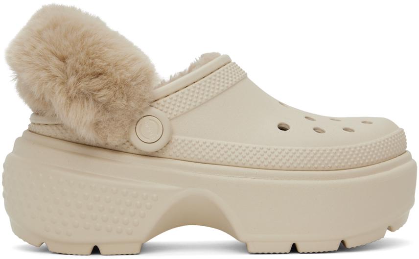 Crocs Off-White Stomp Lined Clogs